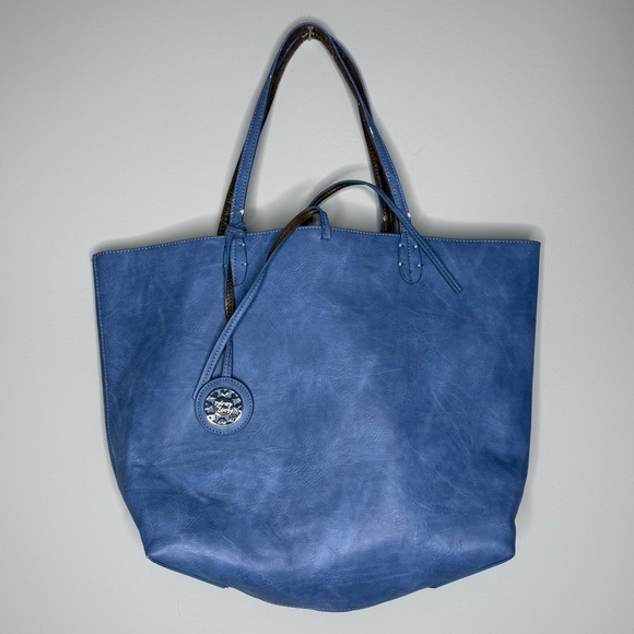 Sydney Love Handbags - Sydney Love Blue vegan Leather Tote Bag